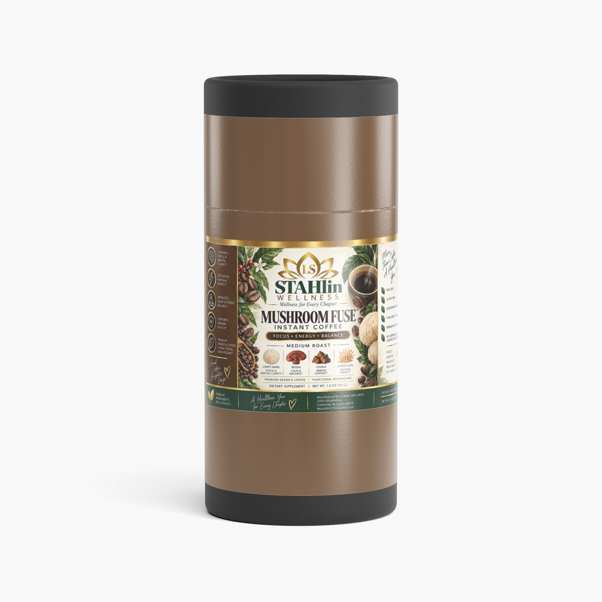 Mushroom Fuse Instant Coffee (Medium Roast) | STAHlin RADIANCE