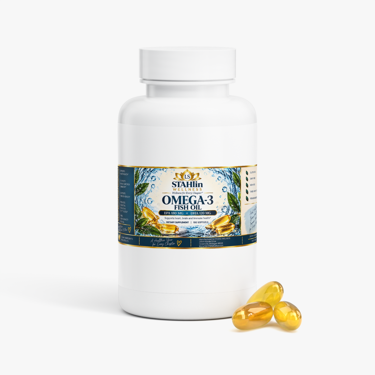 Omega-3 EPA 180mg + DHA 120mg | STAHlin RADIANCE