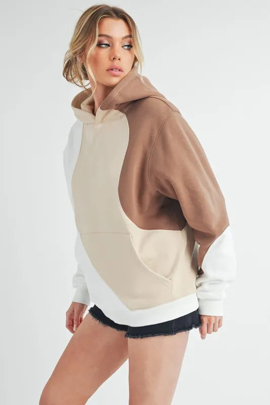 Aemi + Co Color Block Hoodie with Kangaroo Pocket | STAHlin RADIANCE