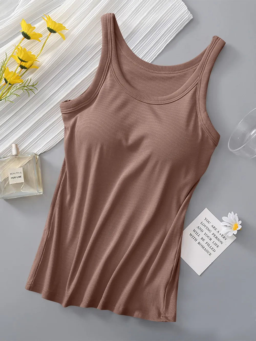 Round Neck Tank with Bra | STAHlin RADIANCE