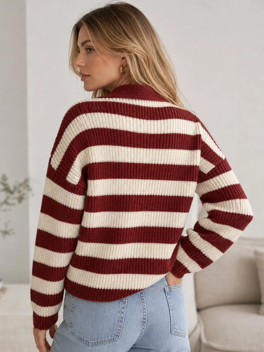 Striped Dropped Shoulder Sweater | STAHlin RADIANCE