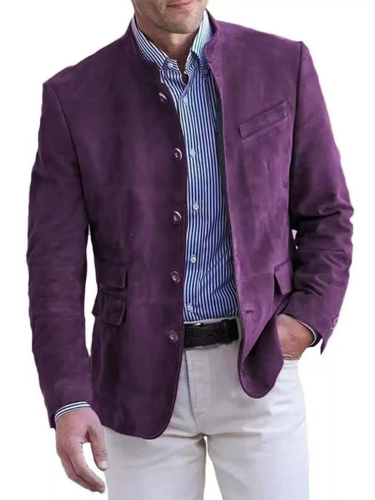 Men's Full Size Button Up Long Sleeve Blazer Plus Size | STAHlin RADIANCE
