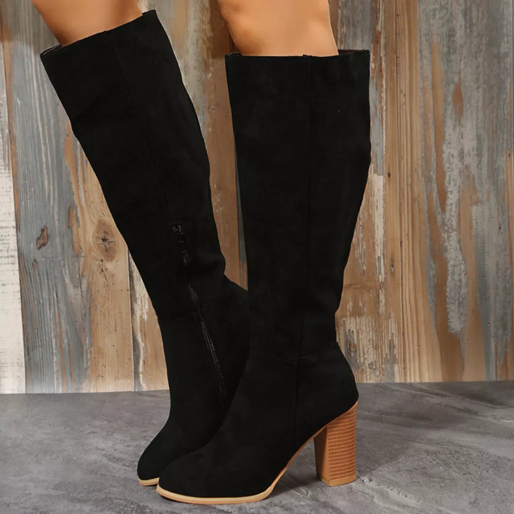 Point Toe Block Heels Boots | STAHlin RADIANCE