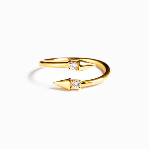 925 Sterling Silver Inlaid Zircon Bypass Ring | STAHlin RADIANCE