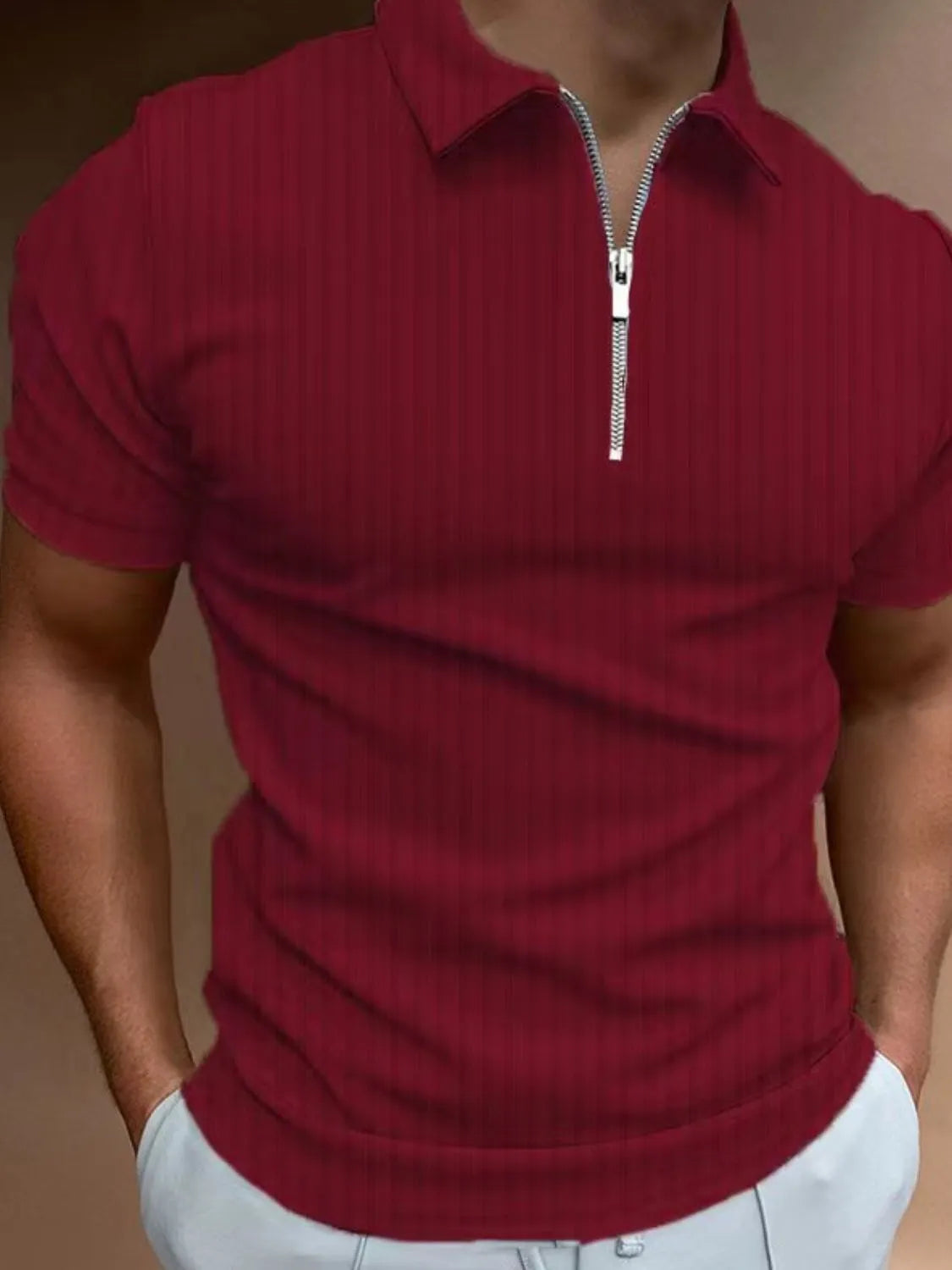 Men's Full Size Collared Neck Short Sleeve Polo Plus Size | STAHlin RADIANCE