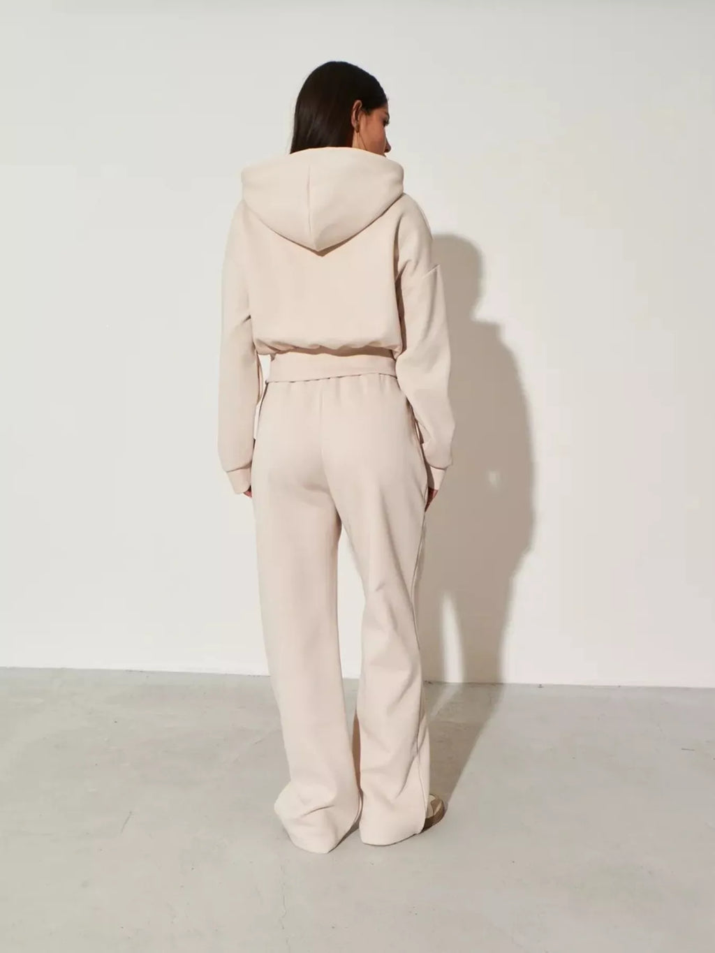 Zip-Up Hoodie and Wide-Leg Sweatpants Set | STAHlin RADIANCE