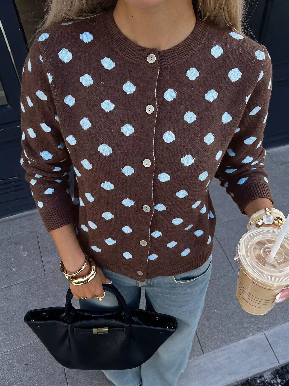 Polka Dot Button Up Cardigan | STAHlin RADIANCE