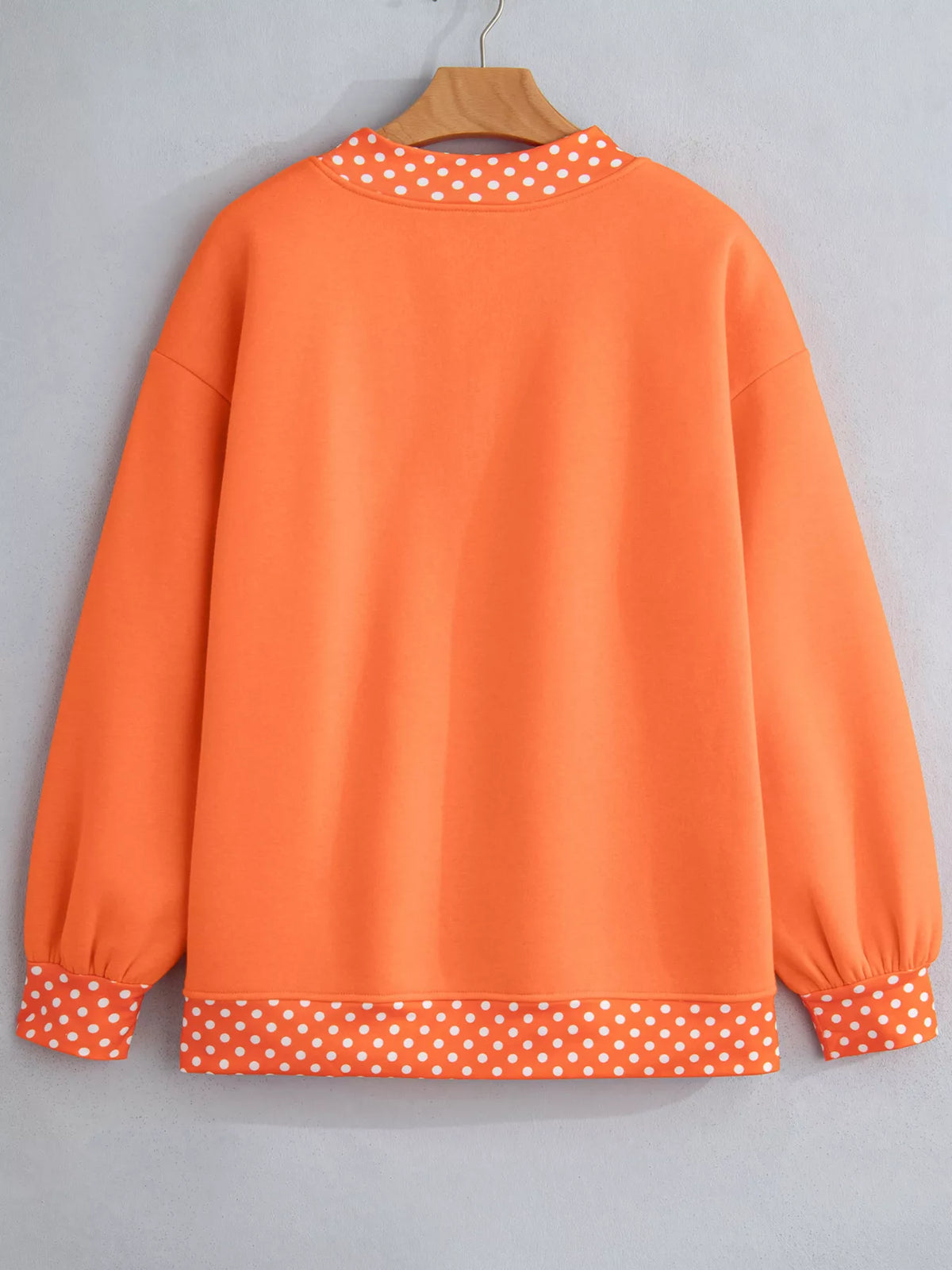 Polka Dot Trim Contrast Crew Neck Sweatshirt | STAHlin RADIANCE
