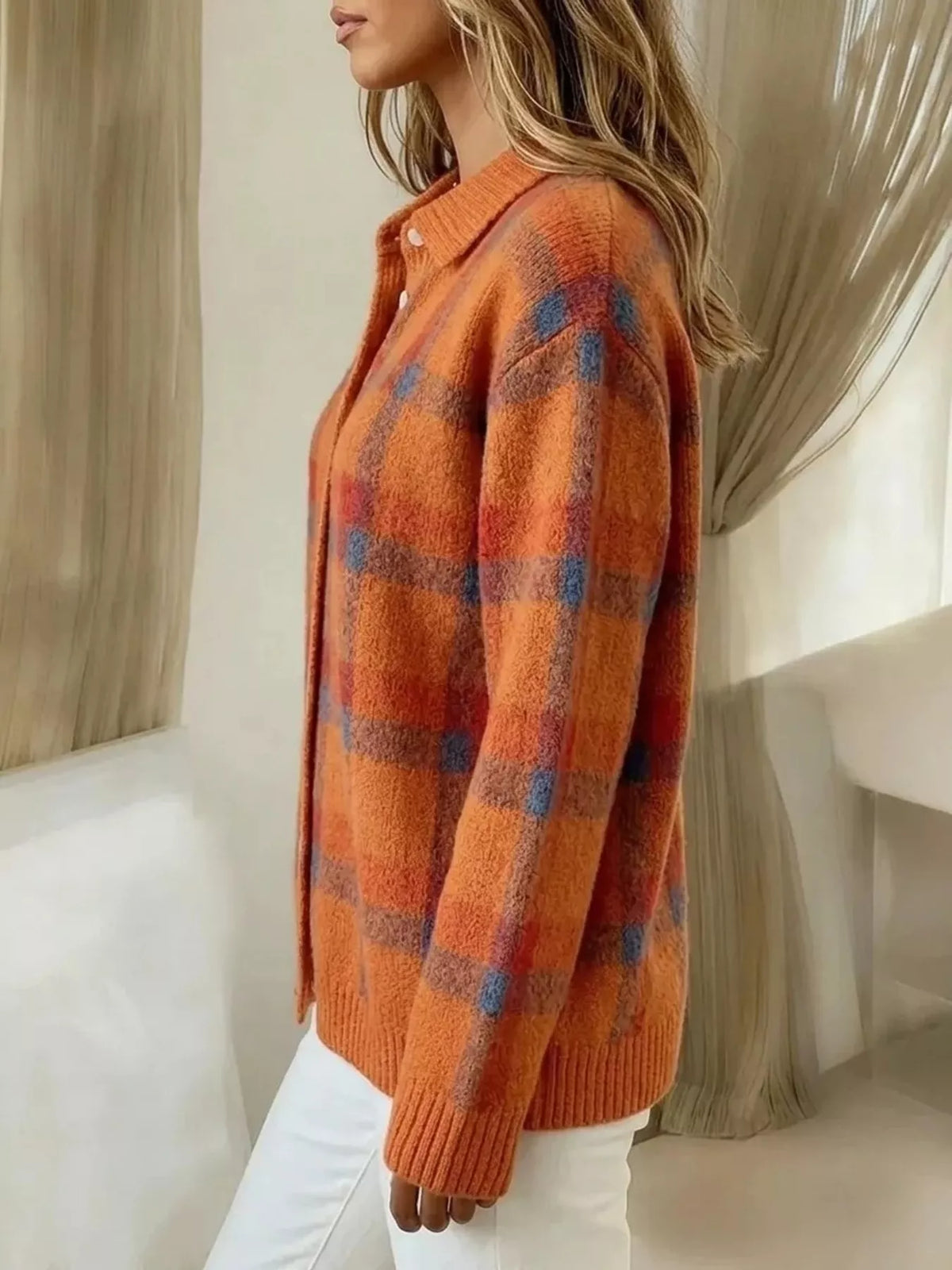 Plaid Button-Up Cardigan | STAHlin RADIANCE