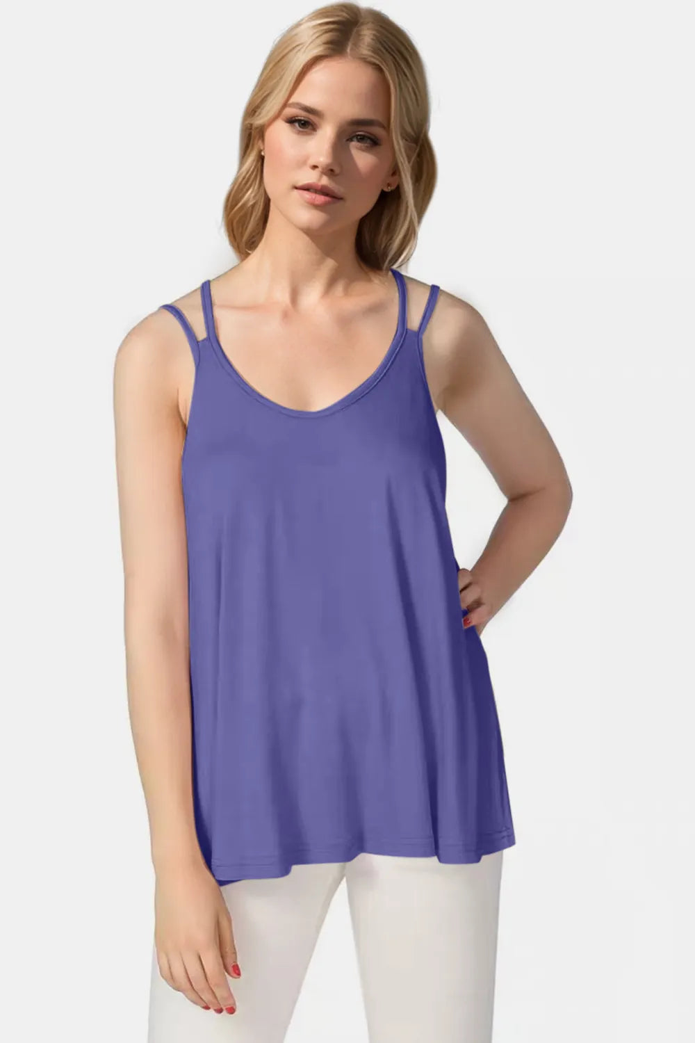 Basic Bae Bamboo Scoop Neck Double Spaghetti Straps Cami | STAHlin RADIANCE