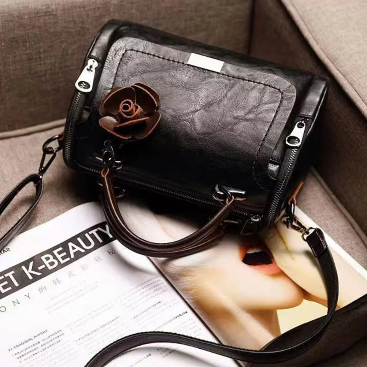 PU Leather Flap Crossbody Bag | STAHlin RADIANCE