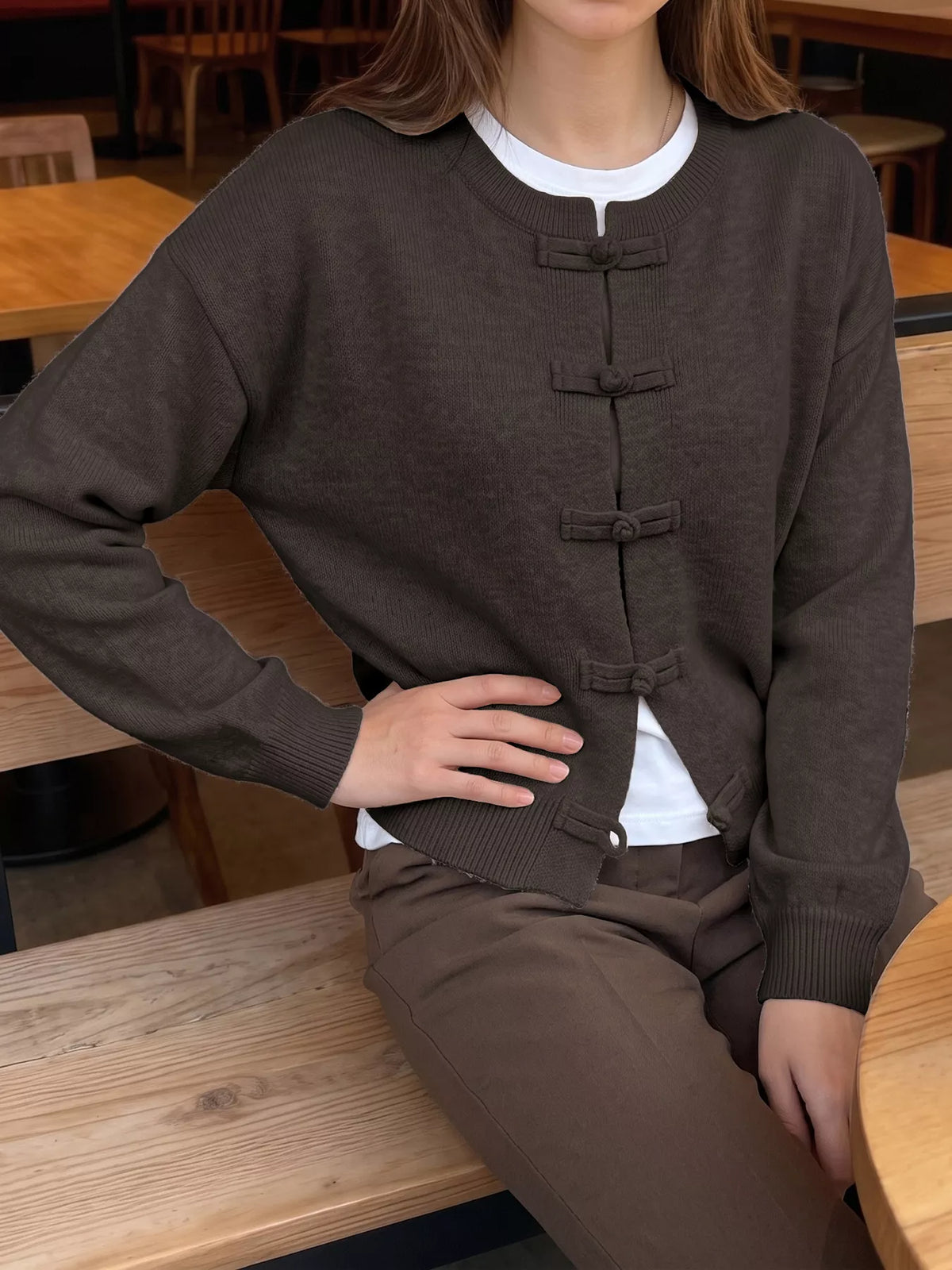 Chinese-Style Button Knit Cardigan | STAHlin RADIANCE