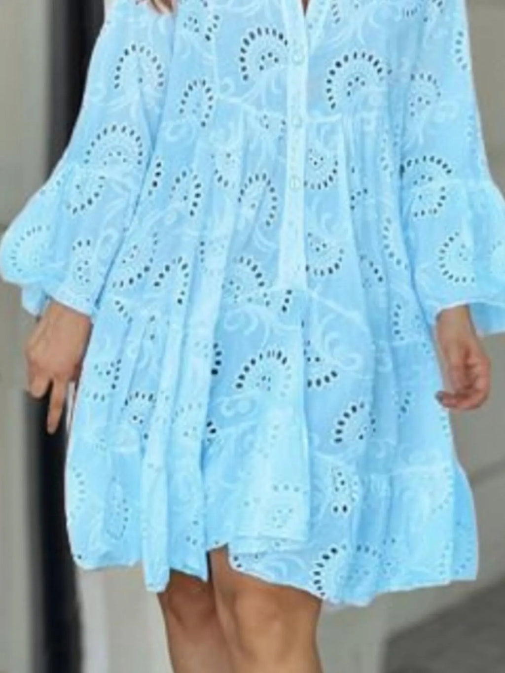 Full Size Eyelet Ruffled Hem Tiered Dress Plus Size | STAHlin RADIANCE