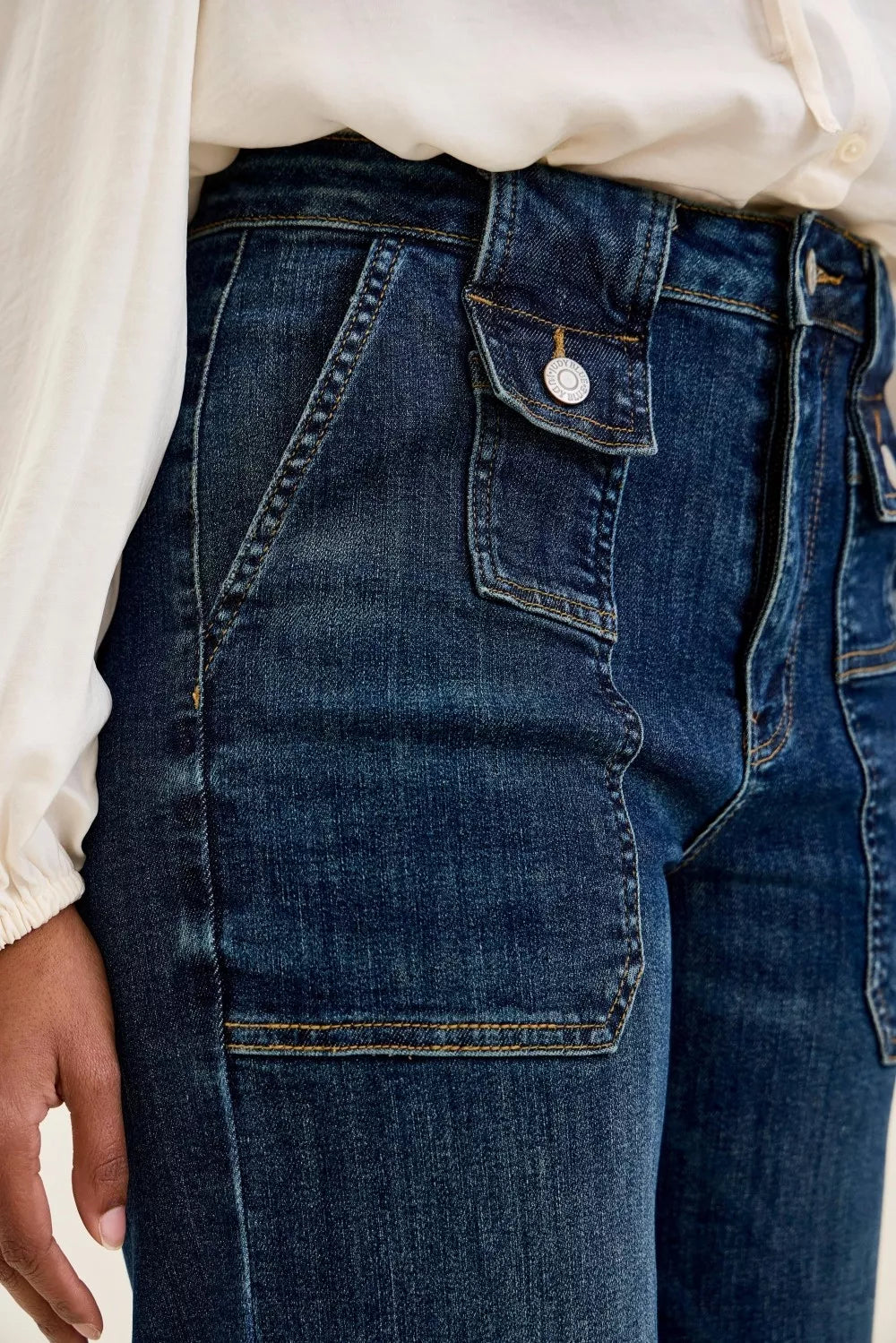 Judy Blue High Waist Wide Crop Utility Jeans with Patch Pocket | STAHlin RADIANCE