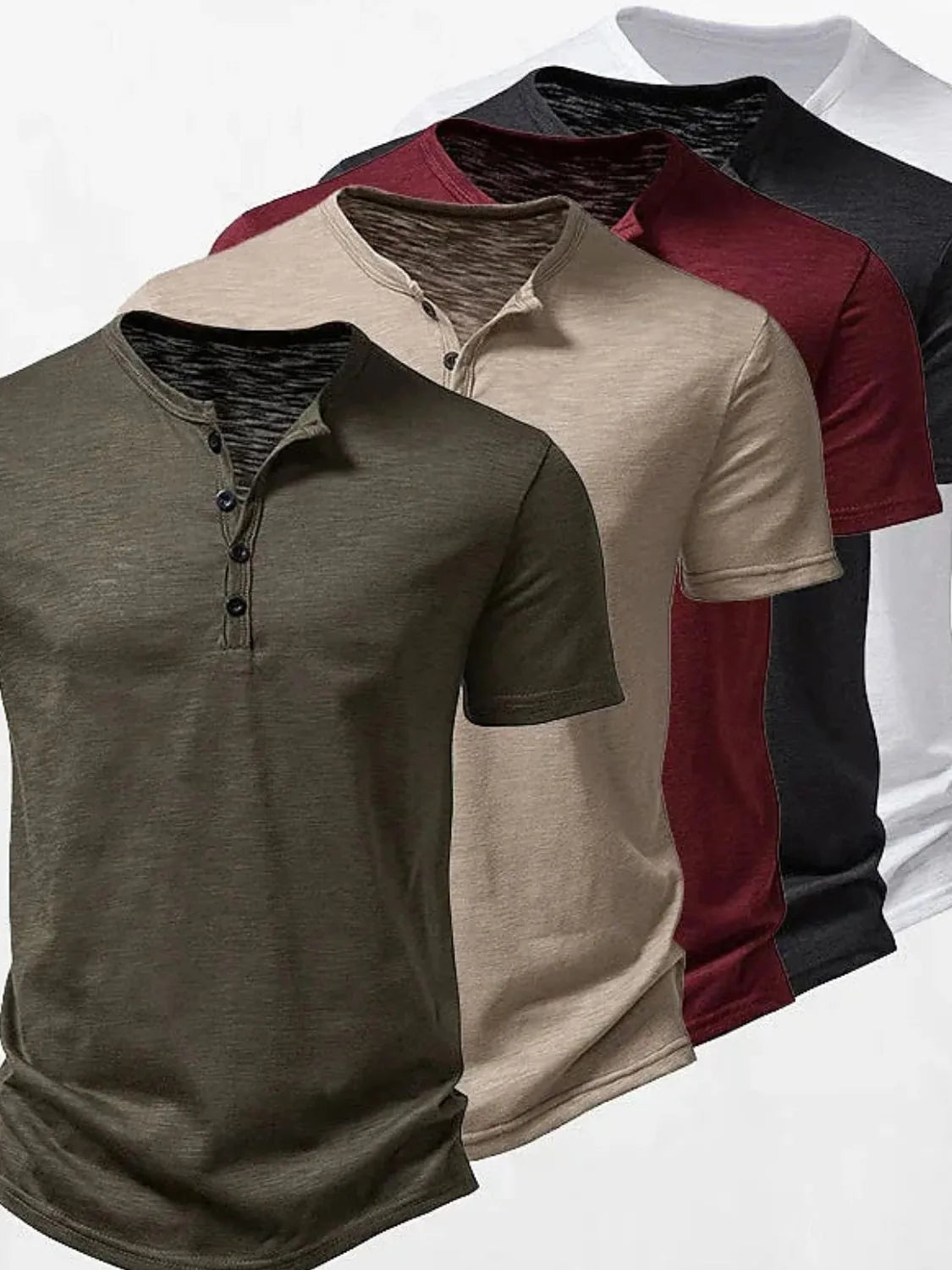Men's Full Size Button Detail Short Sleeve Polo Plus Size | STAHlin RADIANCE