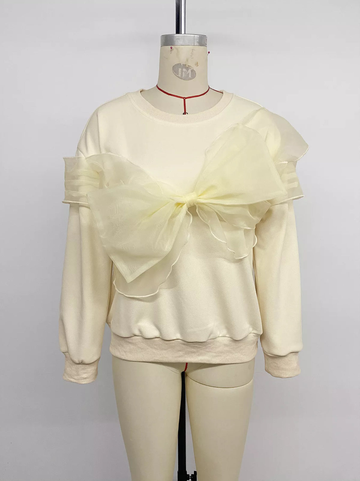 Bow Round Neck Long Sleeve Sweatshirt | STAHlin RADIANCE