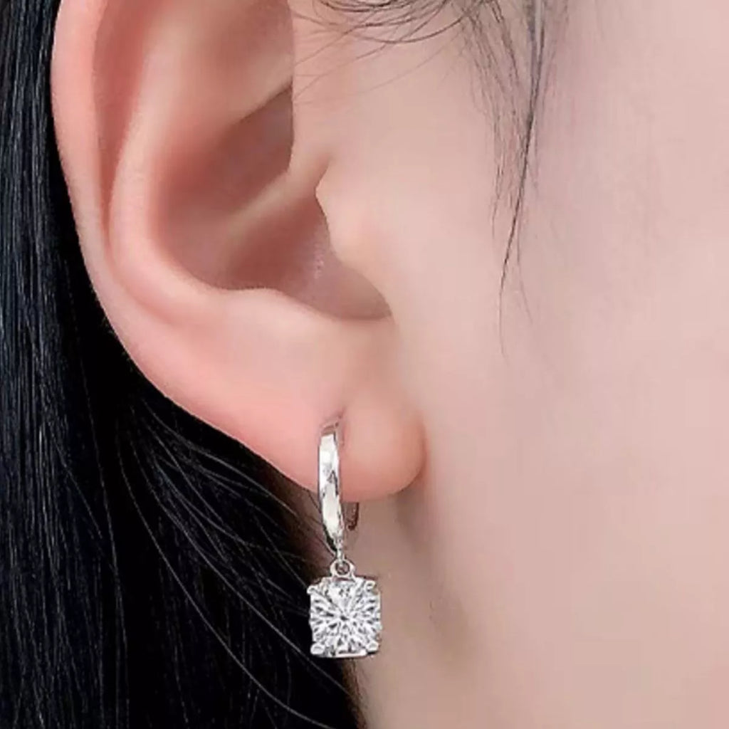 1 Carat Moissanite 925 Sterling Silver Drop Earrings | STAHlin RADIANCE