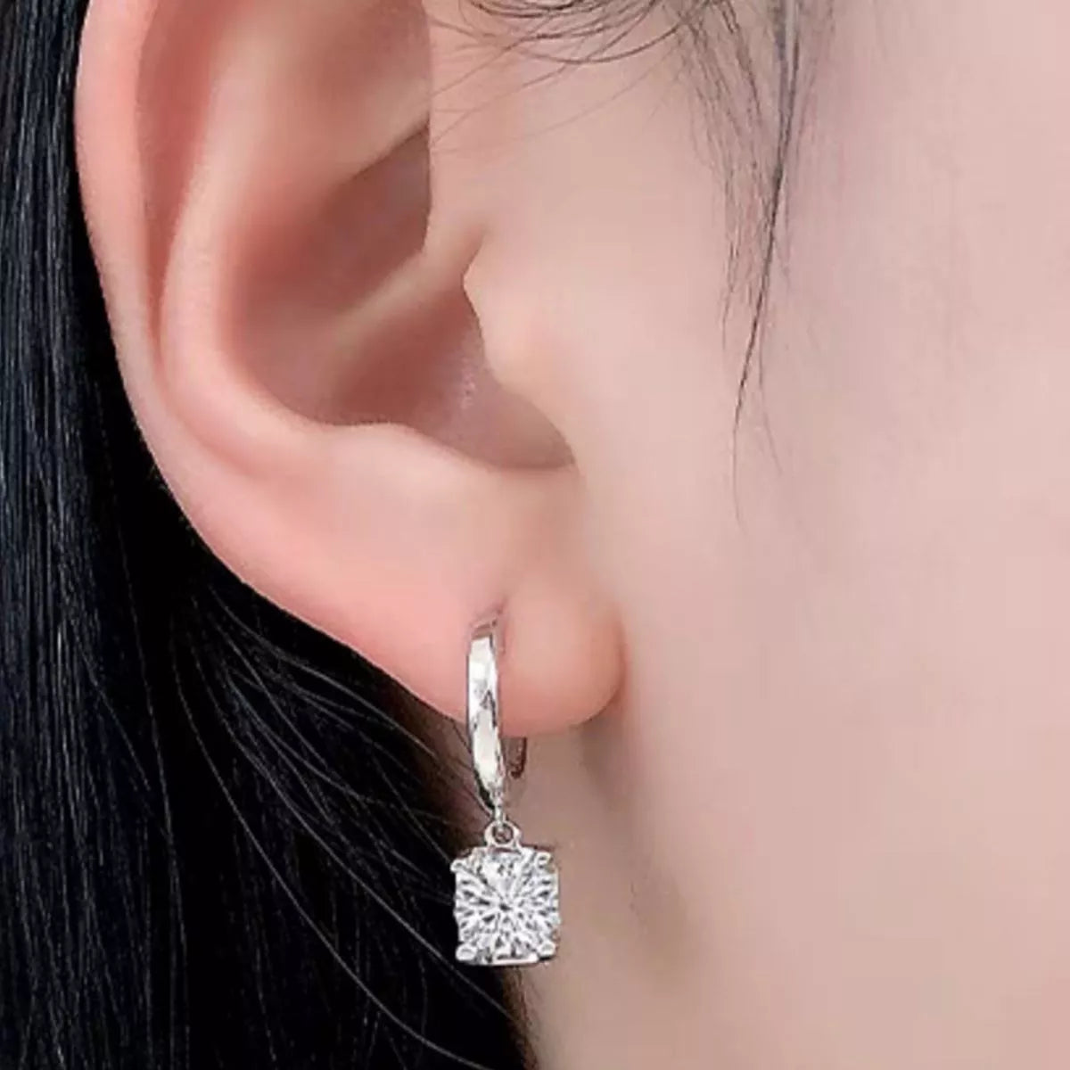 1 Carat Moissanite 925 Sterling Silver Drop Earrings | STAHlin RADIANCE