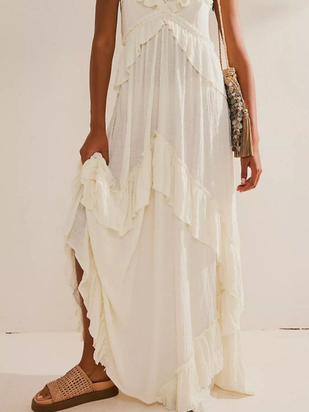 Ruffled Halter Neck Maxi Dress | STAHlin RADIANCE