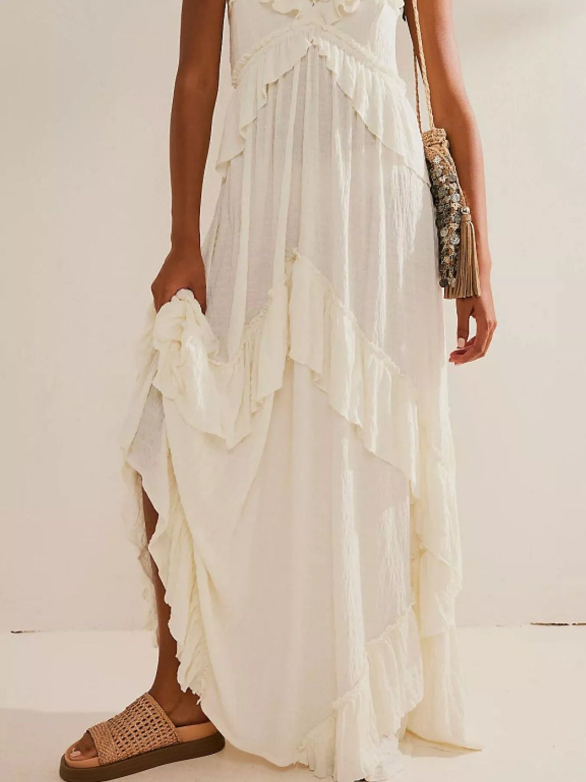 Ruffled Halter Neck Maxi Dress | STAHlin RADIANCE