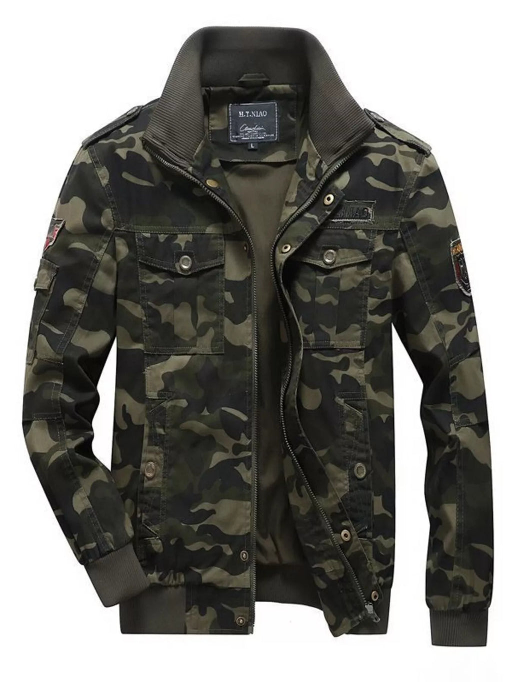Men's Plus Size Camouflage Zip Up Jacket | STAHlin RADIANCE