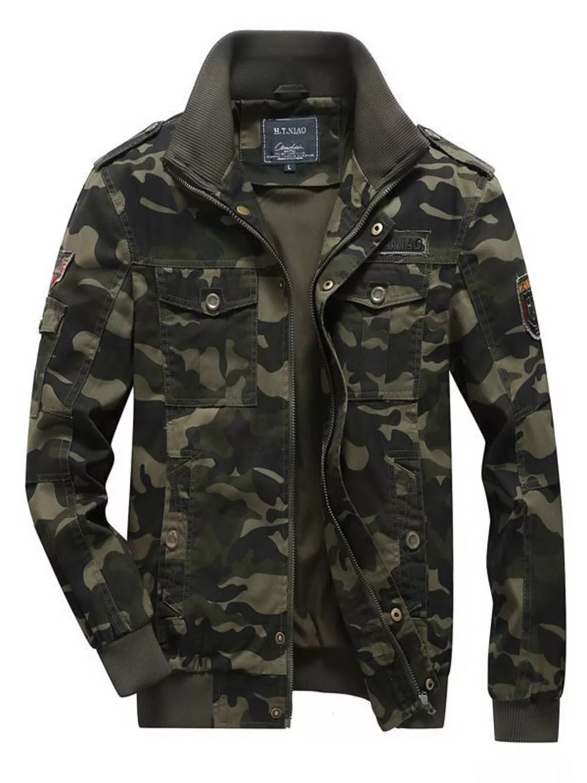Men's Plus Size Camouflage Zip Up Jacket | STAHlin RADIANCE