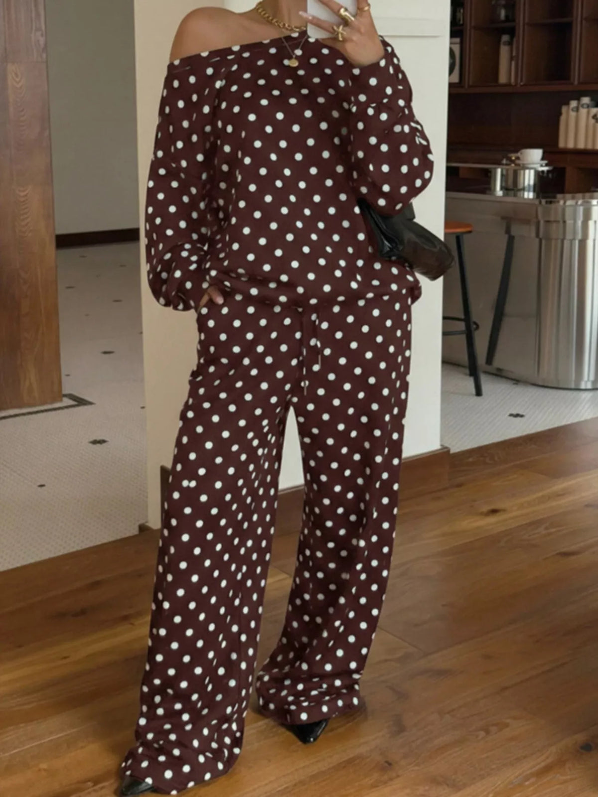 Polka Dot Long Sleeve Top and Pants Set | STAHlin RADIANCE