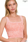 Zenana 2 Way Neckline Washed Ribbed Seamless Tank Top | STAHlin RADIANCE