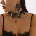 Halloween Lace Skull Necklace and Earrings Jewelry Set | STAHlin RADIANCE