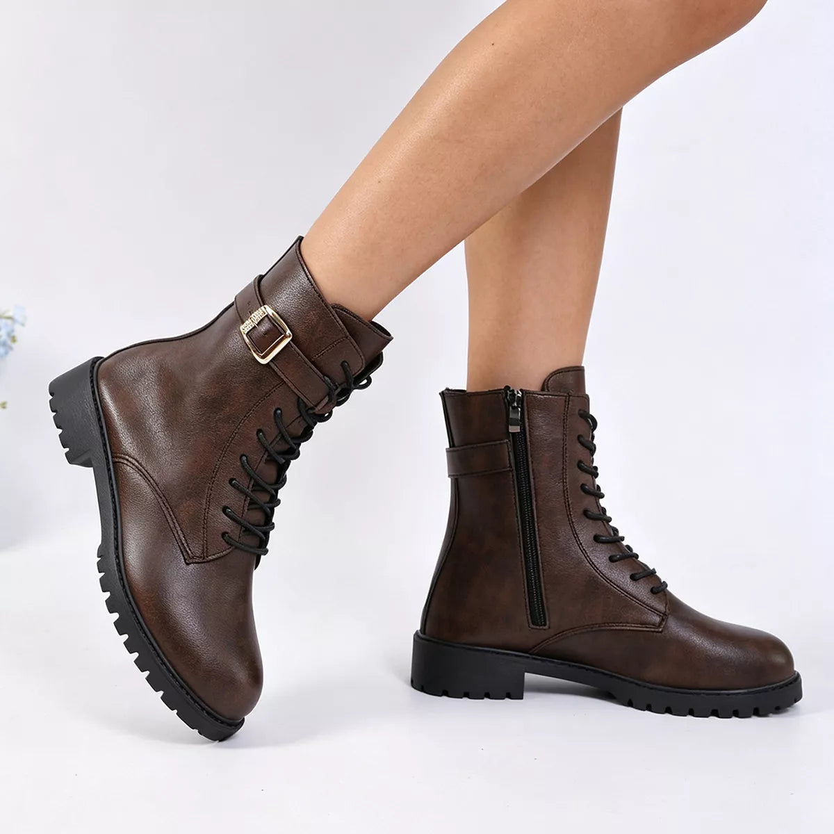 Round Toe Lace Up Boots | STAHlin RADIANCE