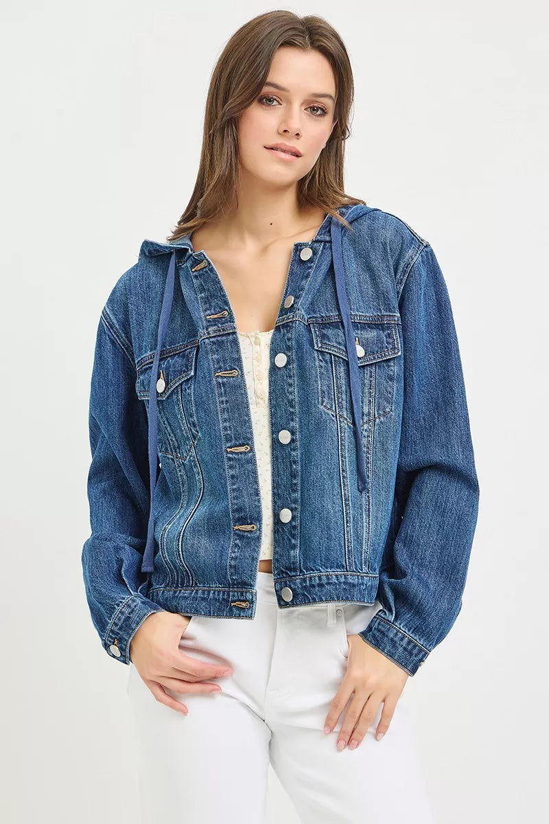 RISEN Basic Denim Jacket with Hoodie | STAHlin RADIANCE