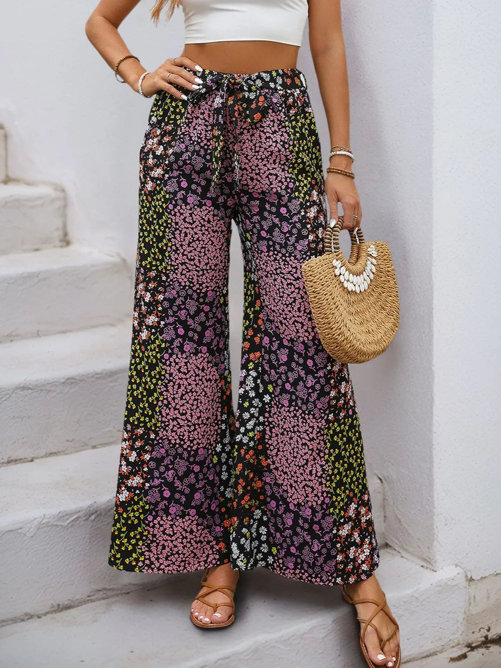 Floral High Rise Wide Leg Pants | STAHlin RADIANCE