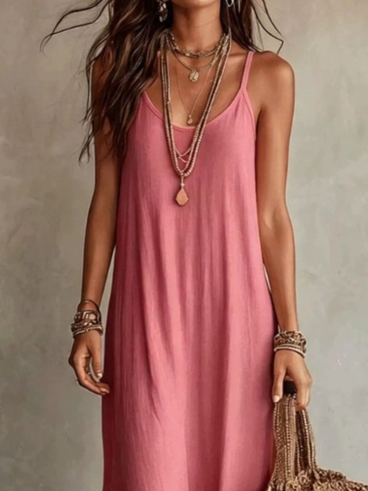 Full Size Scoop Neck Spaghetti Strap Maxi Dress Plus Size | STAHlin RADIANCE