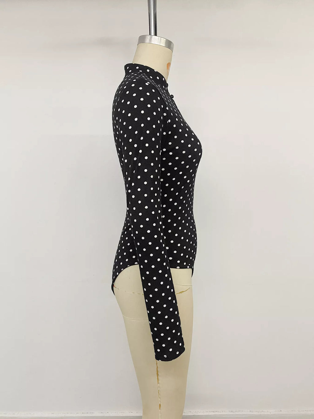 Polka Dot Cutout Long Sleeve Bodysuit | STAHlin RADIANCE