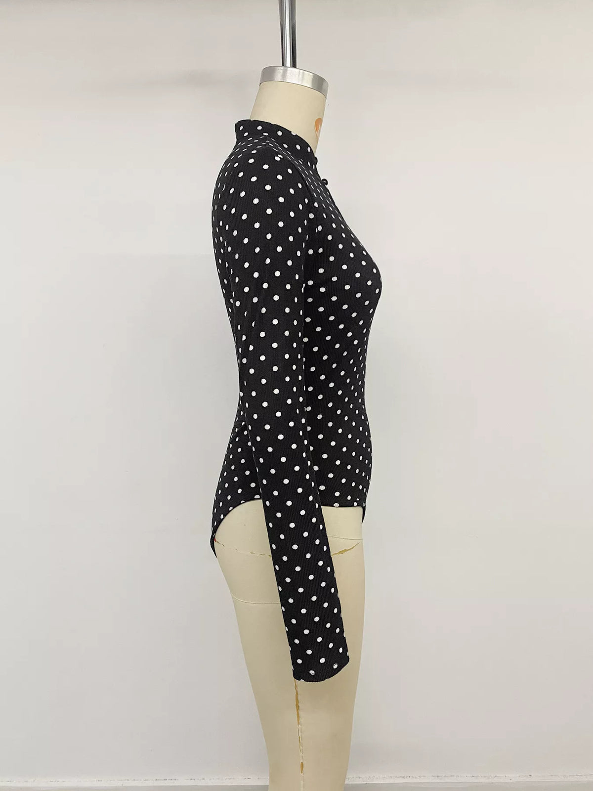 Polka Dot Cutout Long Sleeve Bodysuit | STAHlin RADIANCE