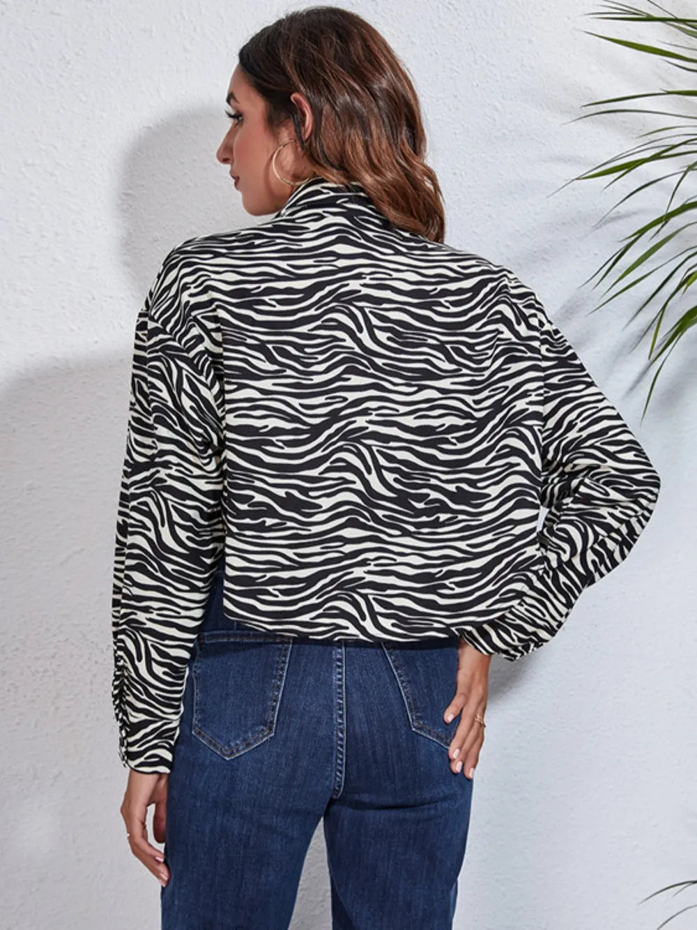 Button Down Printed Cropped Jacket | STAHlin RADIANCE