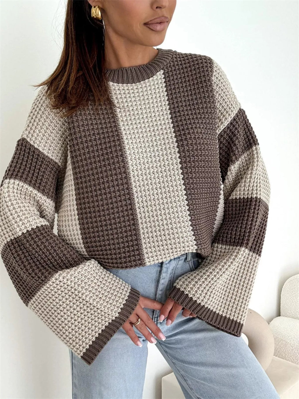 Color Block Long Sleeve Sweater | STAHlin RADIANCE