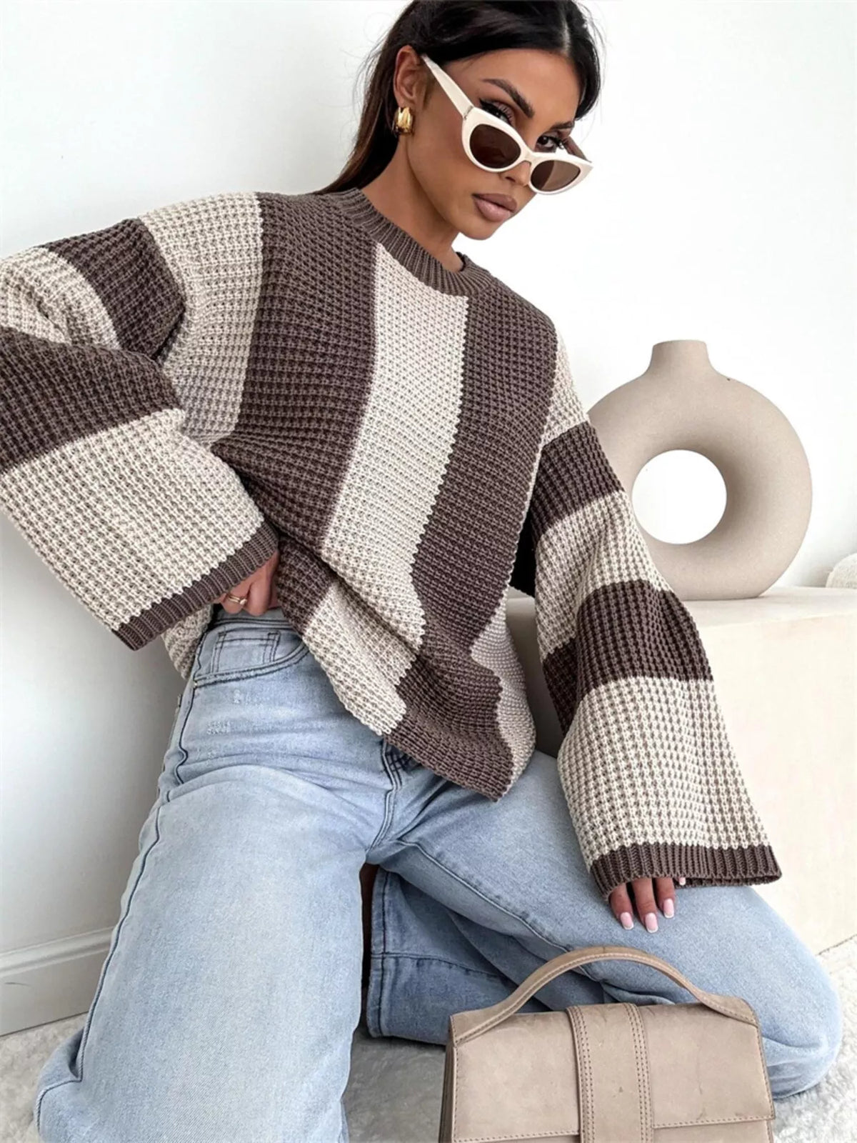 Color Block Long Sleeve Sweater | STAHlin RADIANCE