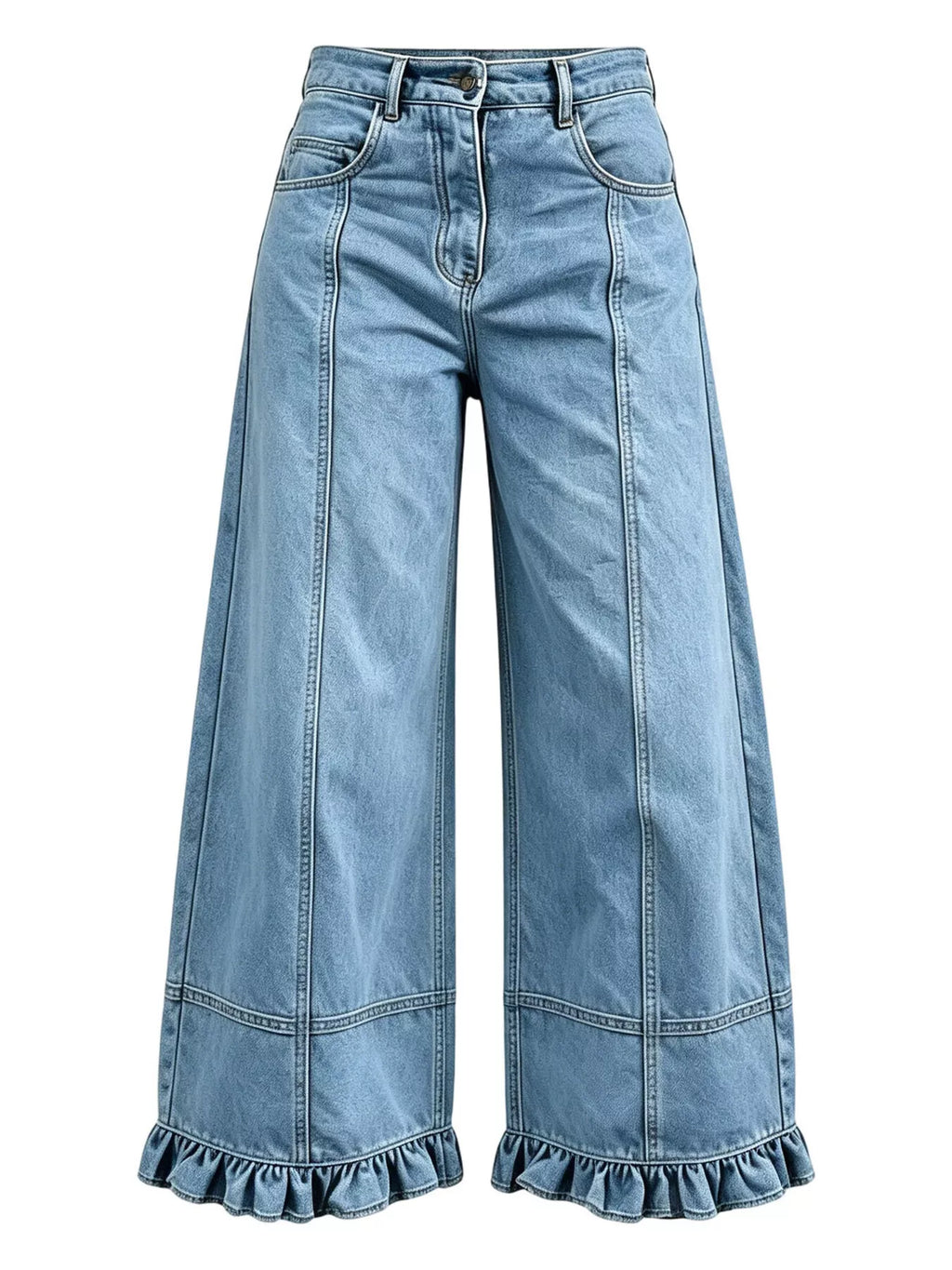 The Nova Ruffle Hem Wide-Leg Jeans | STAHlin RADIANCE
