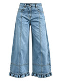 The Nova Ruffle Hem Wide-Leg Jeans | STAHlin RADIANCE