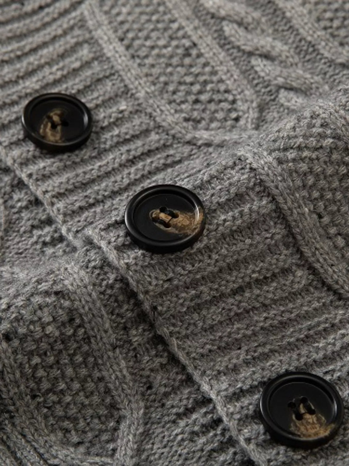 Men's Plus Size Speckled Cable Knit Shawl Collar Cardigan | STAHlin RADIANCE