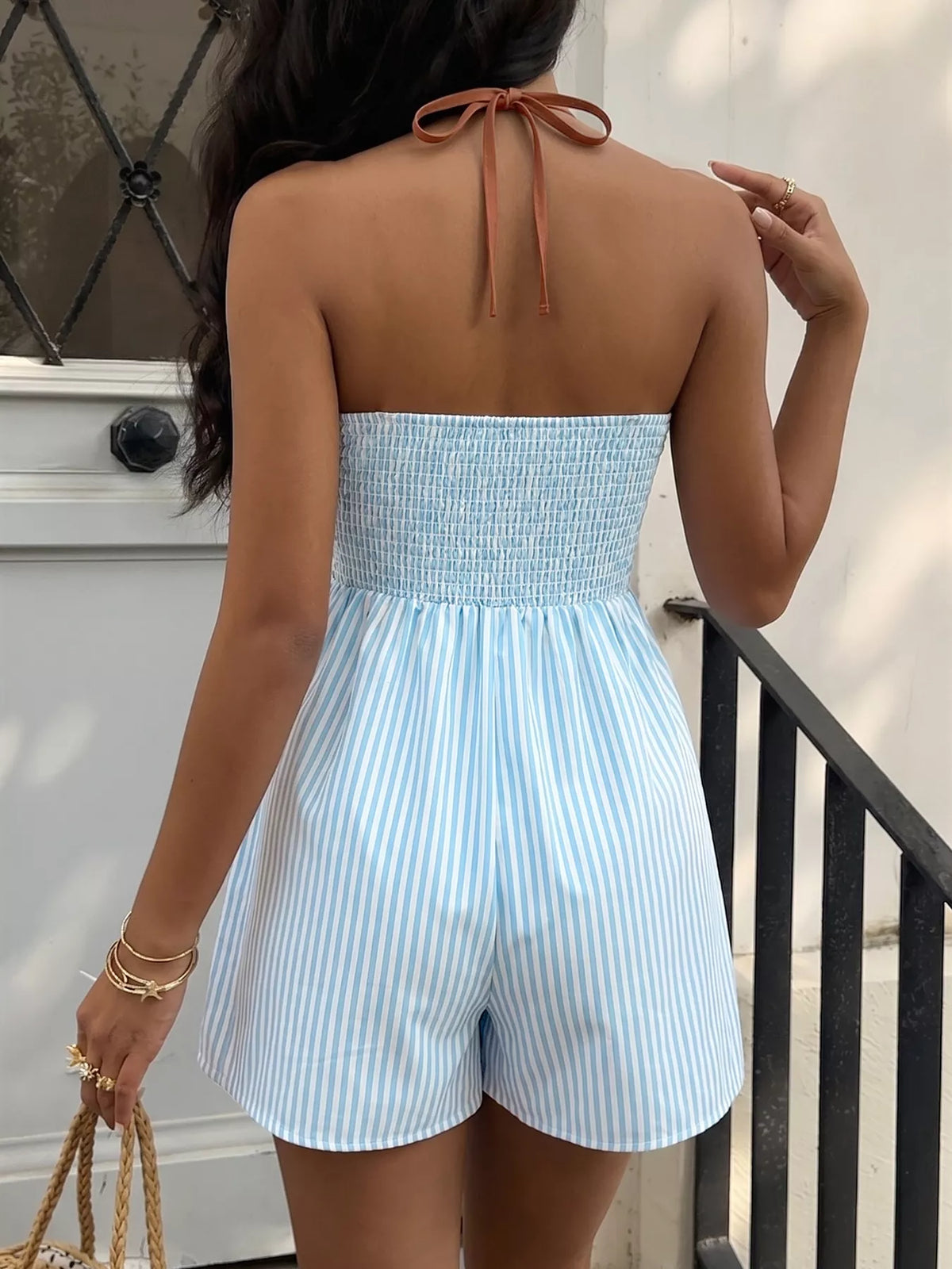 Striped Halter Neck Romper | STAHlin RADIANCE