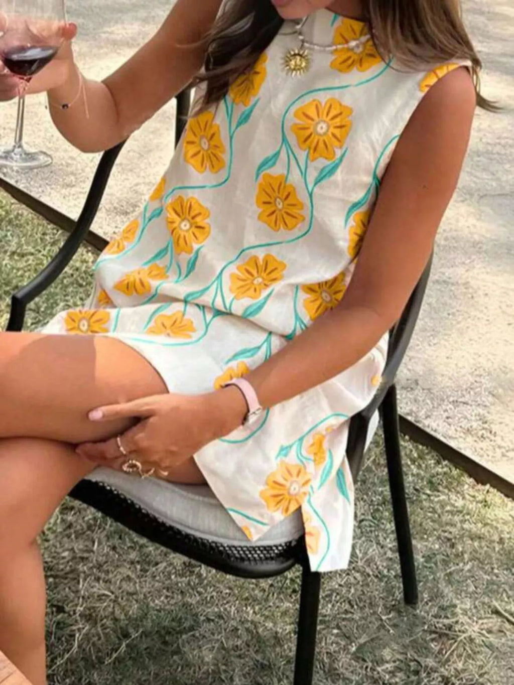 Floral Pattern Sleeveless Mini Dress | STAHlin RADIANCE