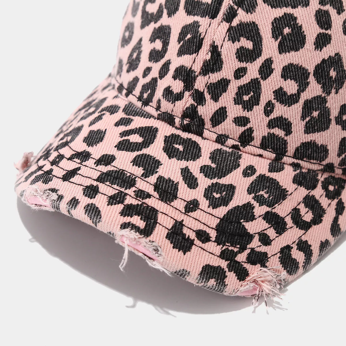 Distressed Leopard Print Cotton Baseball Cap | STAHlin RADIANCE
