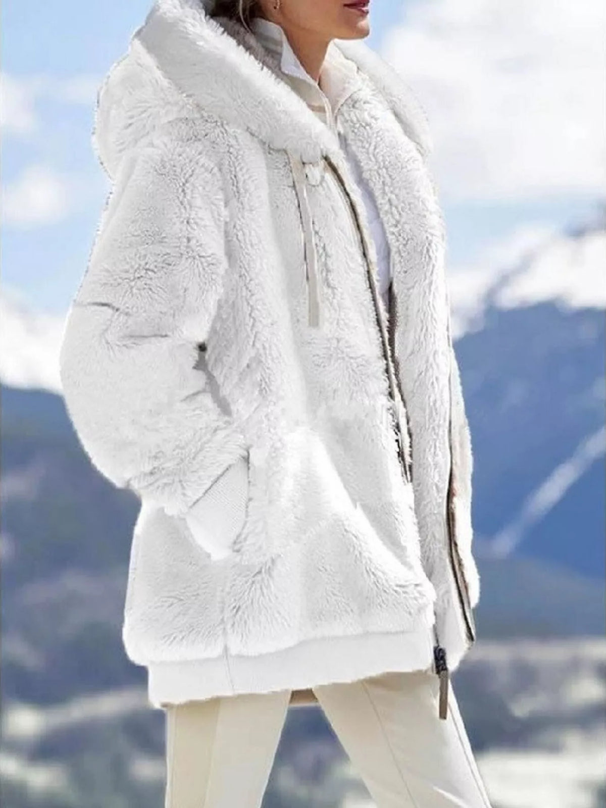 Full Size Cozy Fleece Zip-Up Hooded Jacket Plus Size | STAHlin RADIANCE