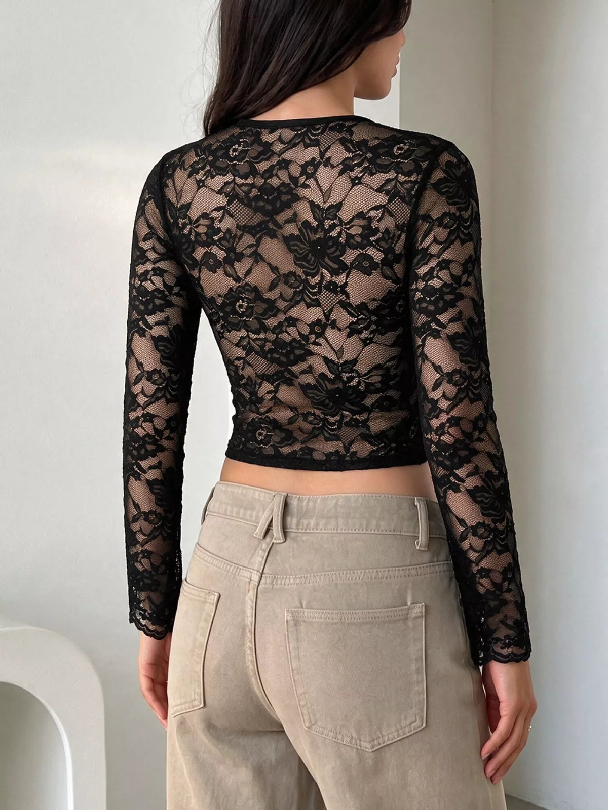 Lace Sleeve Square Neck Top | STAHlin RADIANCE