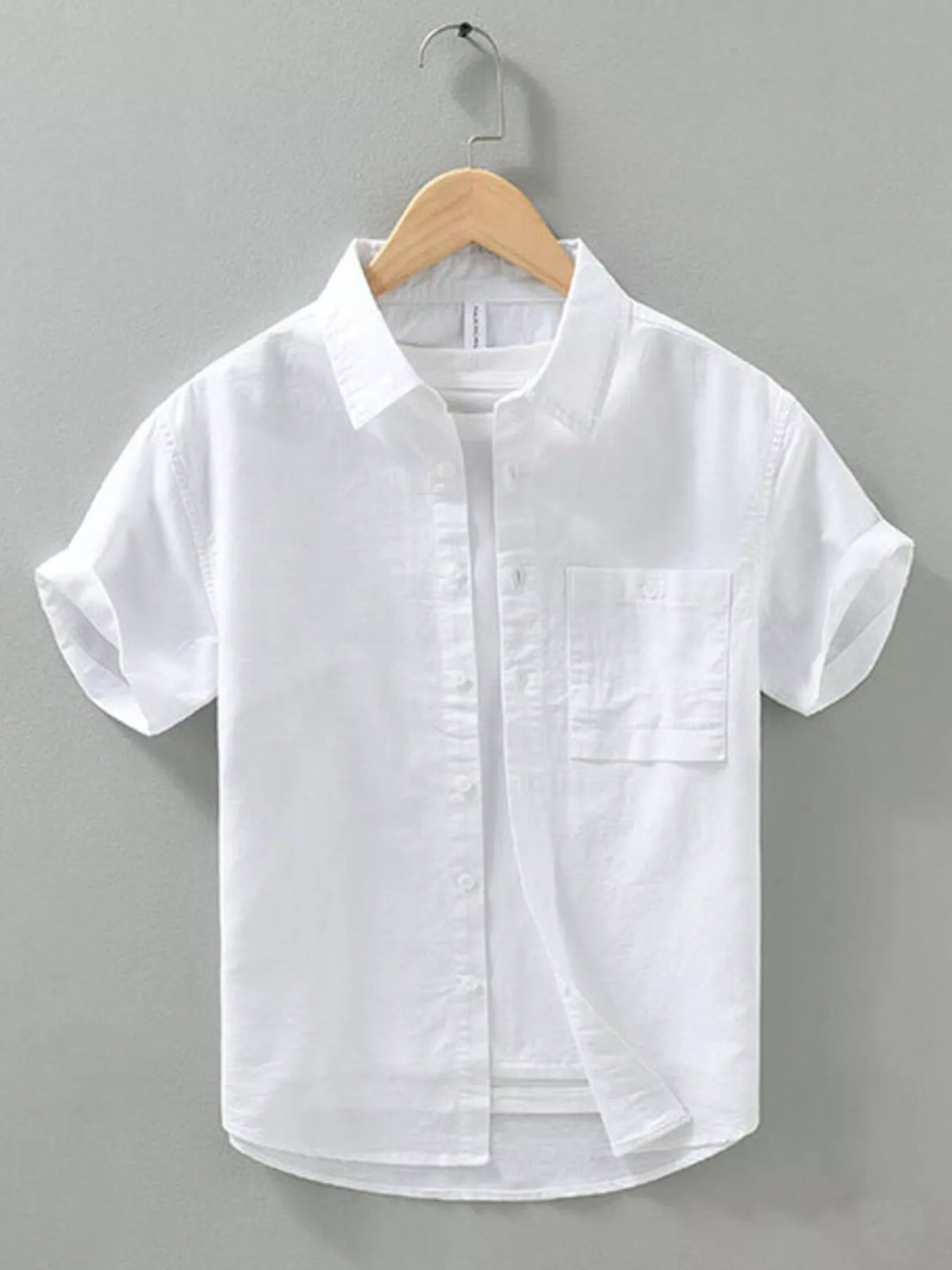 Men's Full Size Casual Short Sleeve Button-Down Shirt with Chest Pocket Plus Size | STAHlin RADIANCE