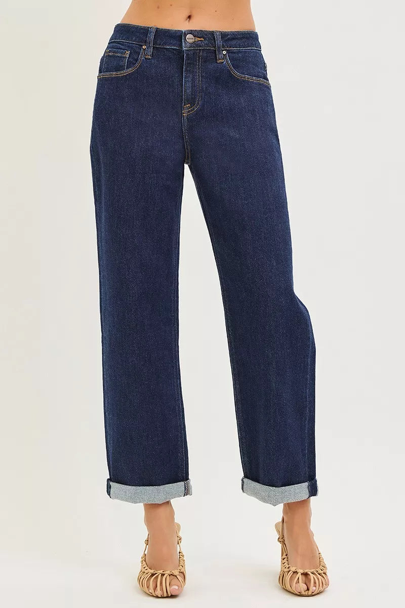 RISEN Slouchy Cropped  Boyfriend Jeans With Cuffed Hem | STAHlin RADIANCE