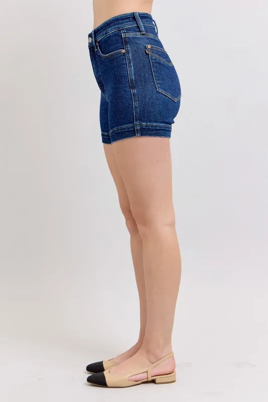 Judy Blue Full Size High Waist Tummy Control Denim Shorts Plus Size | STAHlin RADIANCE