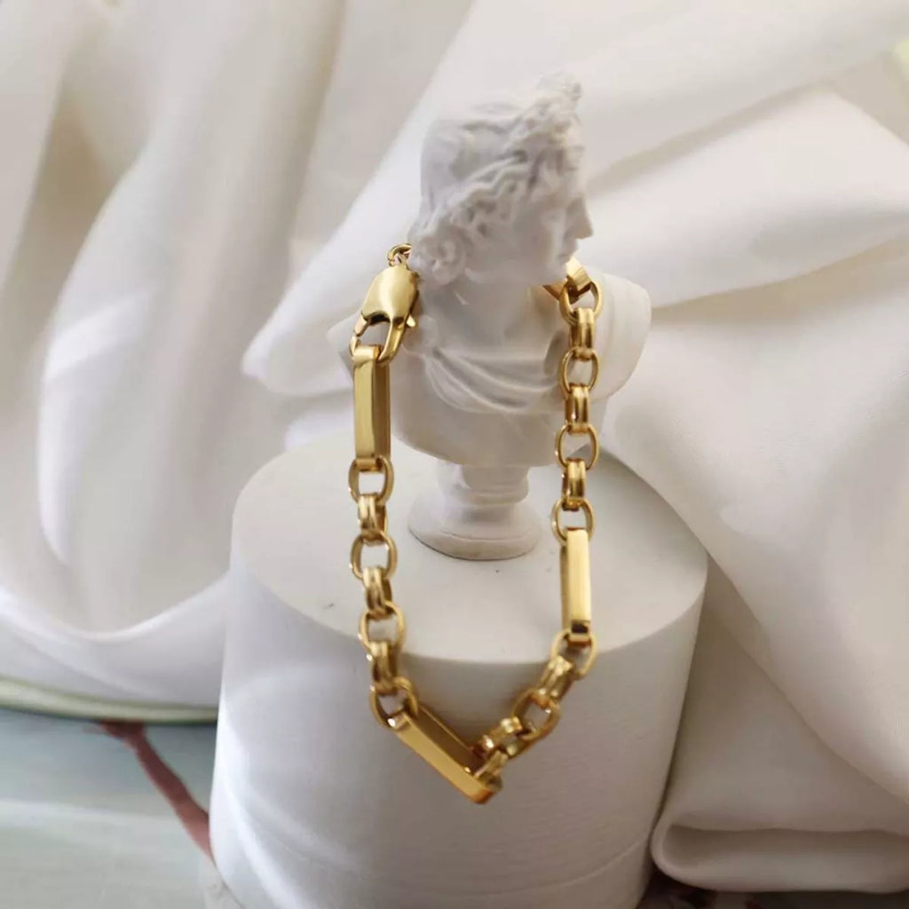 18K Gold-Plated Chunky Gold Chain Link Bracelet | STAHlin RADIANCE